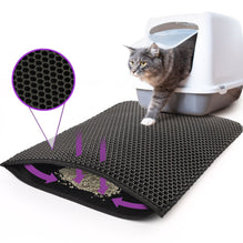 Kitty Katzenstreu Matte Trapping Waben Doppel Schicht Design Wasserdichte Doppel Schicht EVA Katzenstreu Pad Wasserdicht Nicht-slip sand Becken Filter Kätzchen Hund Waschbar Matratze